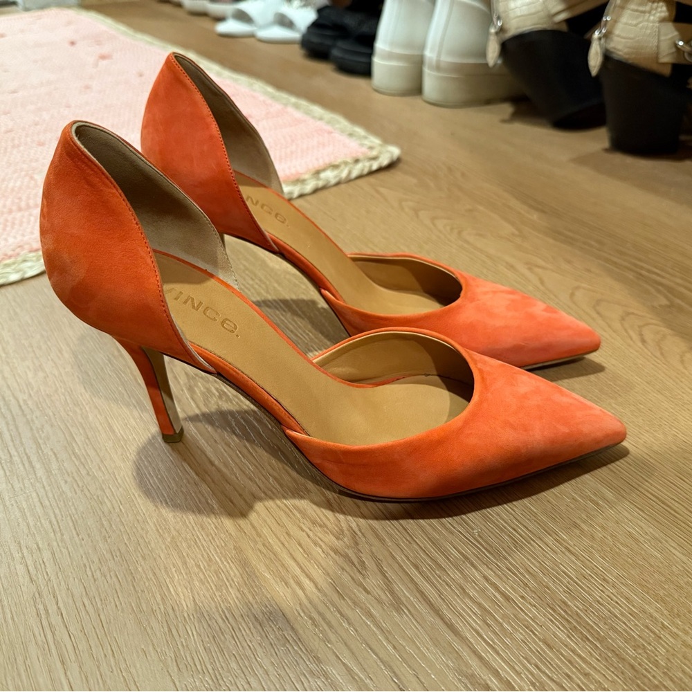 Vince Vibrant Orange Heels